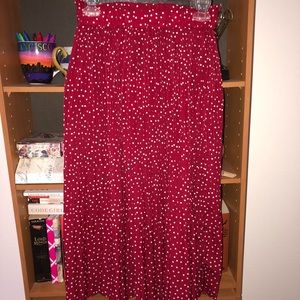 Midi Red Polka Dot Skirt